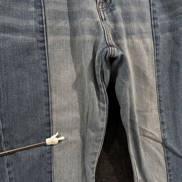 American Eagle Vintage Hi-Rise Jeans Women's 8 Blue Two Tone Button Fly Denim - Picture 4 of 13